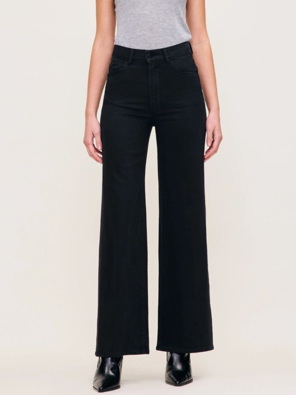 DL1961 Women's Black Hepburn Wide Leg High Rise Jeans Size 28 - 54742